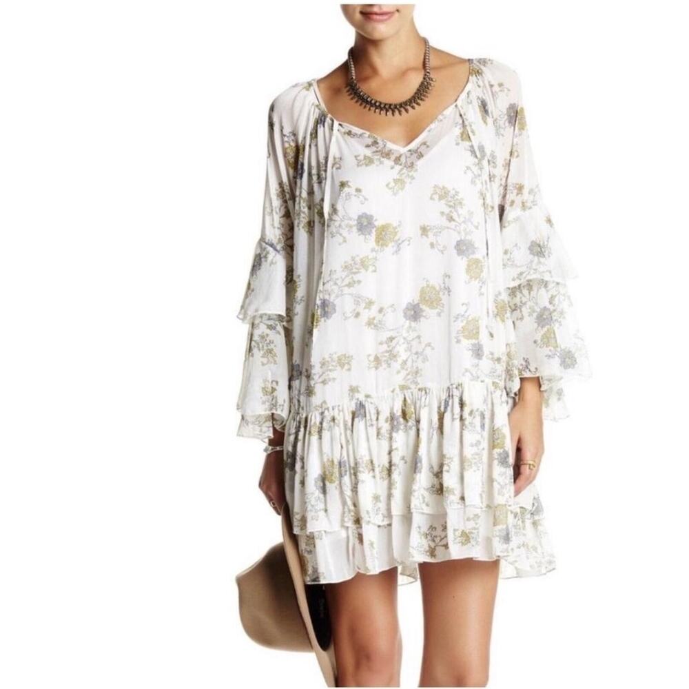 Free People Sunsetter Floral Ruffle Dress / sz M